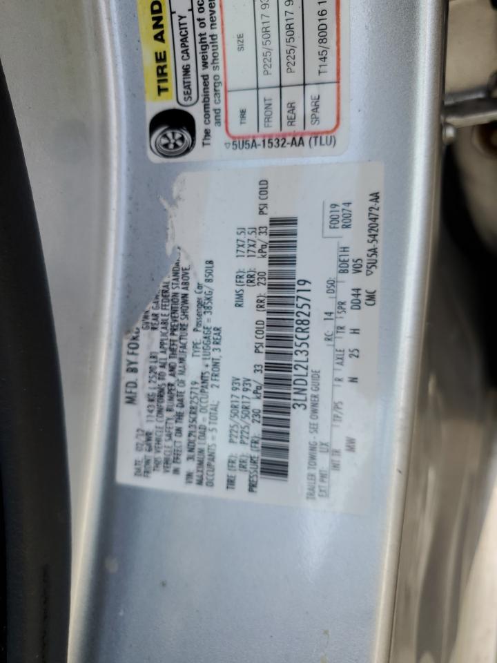 2012 Lincoln MKZ VIN 3LNDL2L35CR825719 Copart auction photo, front end / minor dent/scratches damage thumbnail 12