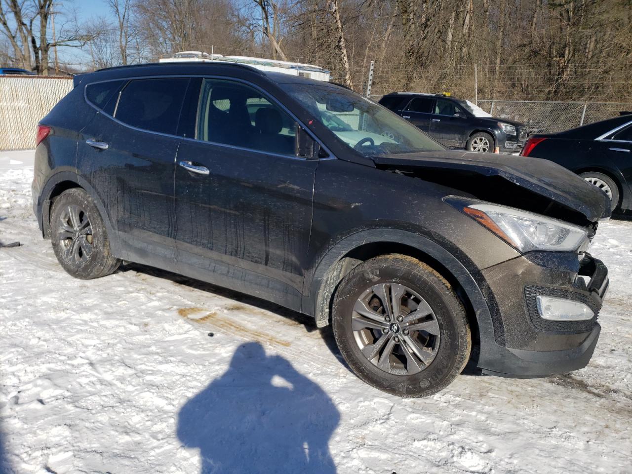 2014 Hyundai Santa Fe VIN 5XYZUDLB6EG187181 Copart auction photo, front end / side damage thumbnail 4
