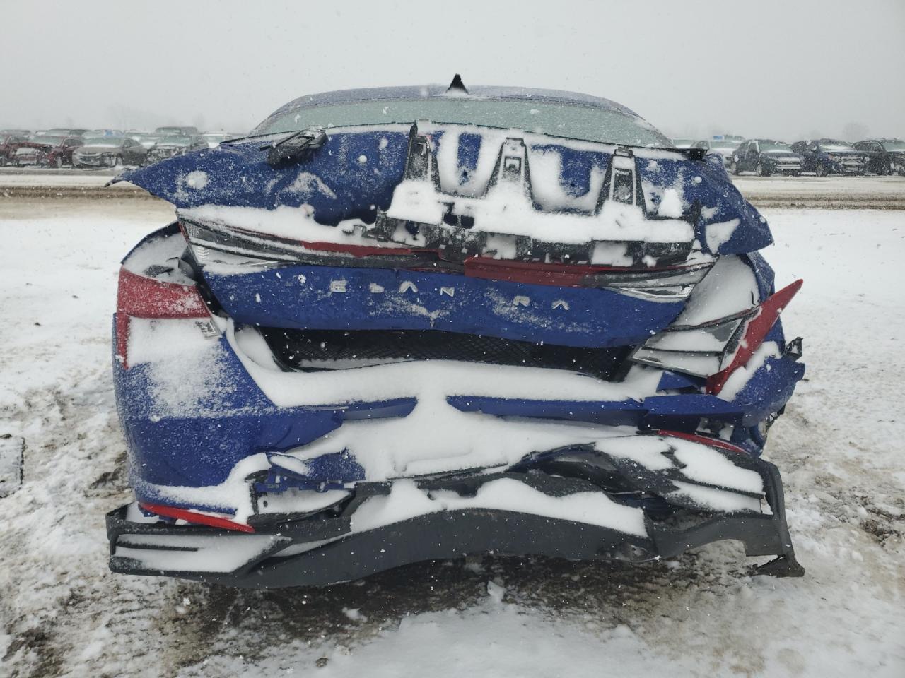 2022 Hyundai Elantra VIN 5NPLM4AG6NH069760 Copart auction photo, rear end / side damage thumbnail 6