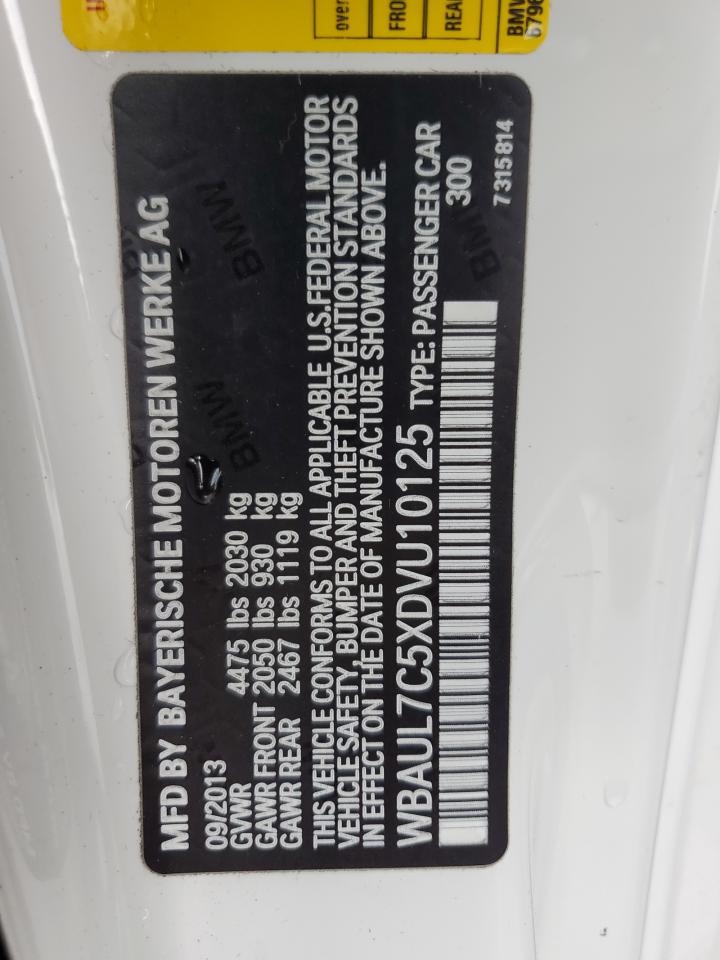 2013 BMW 1er VIN WBAUL7C5XDVU10125 Copart auction photo, water/flood damage thumbnail 13