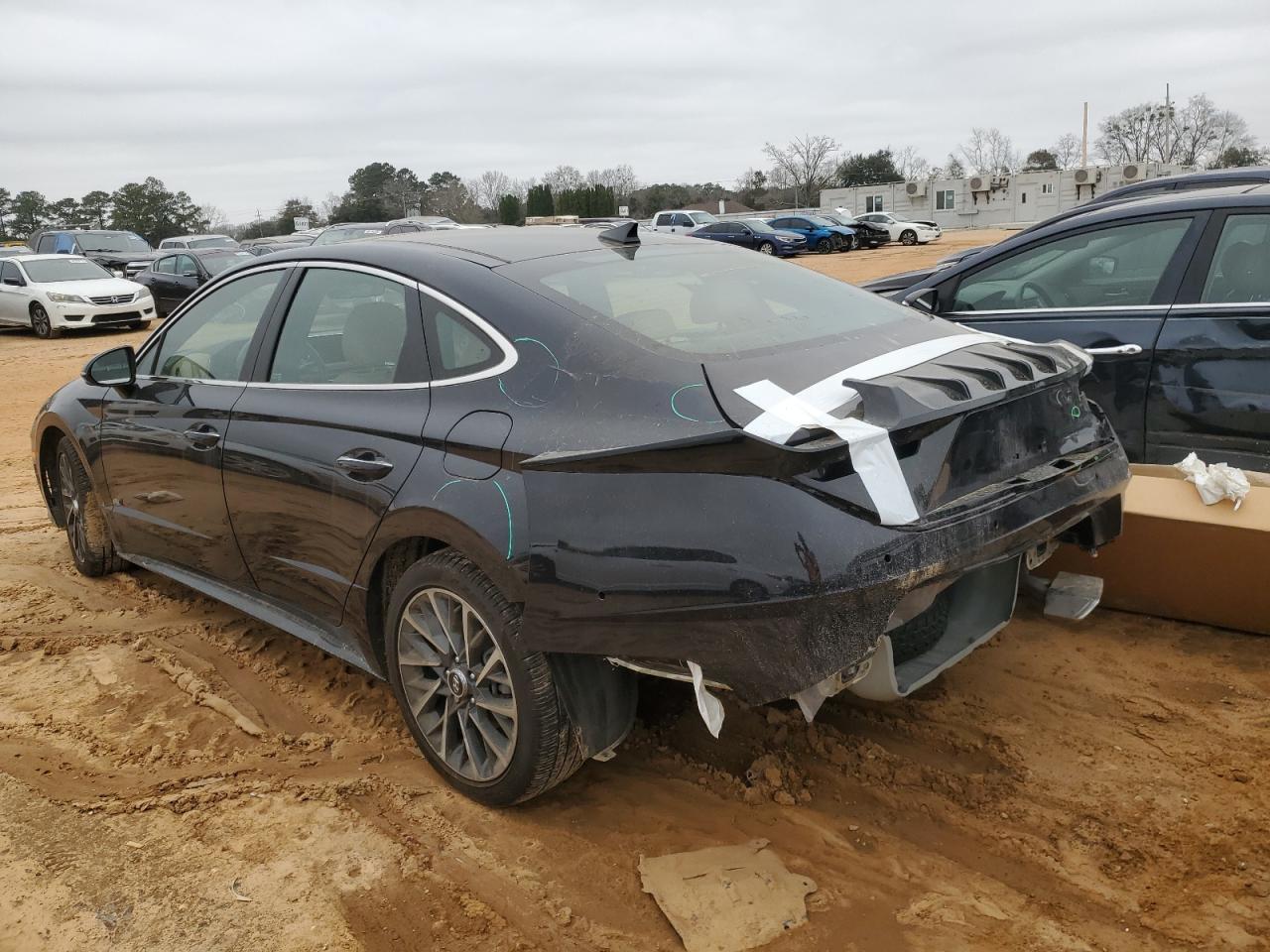 2023 Hyundai Sonata VIN KMHL34J23PA338097 Copart auction photo, rear end / minor dent/scratches damage thumbnail 2