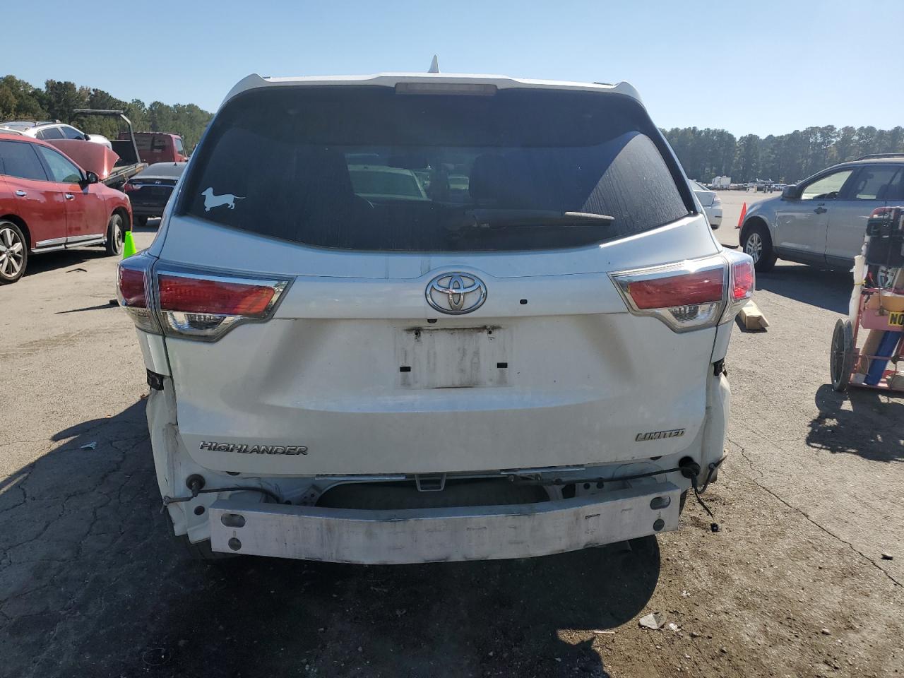 2014 Toyota Highlander VIN 5TDYKRFH9ES011906 Copart auction photo, all over damage thumbnail 6