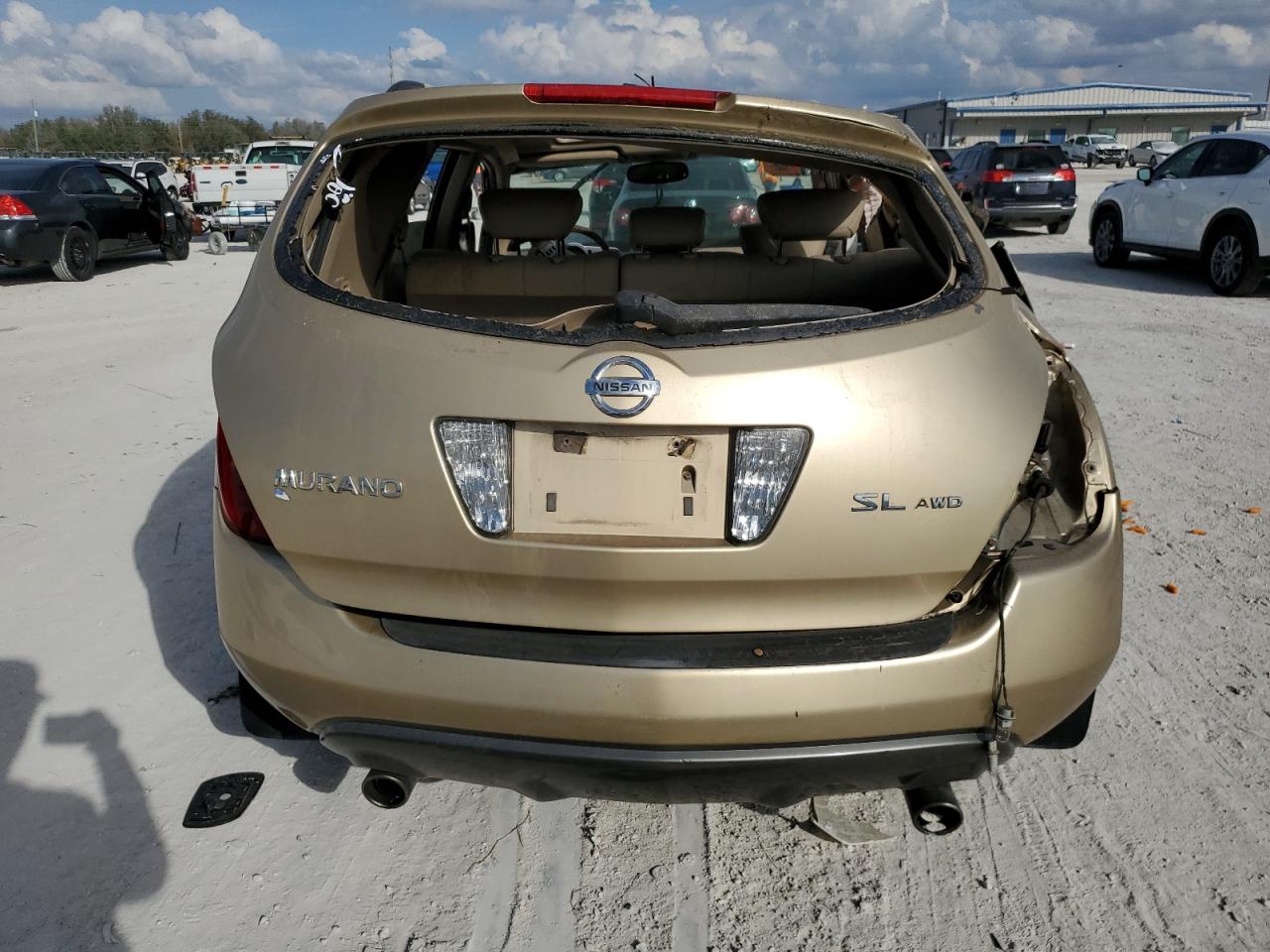 2003 Nissan Murano VIN JN8AZ08W43W210268 Copart auction photo, rear end / side damage thumbnail 6