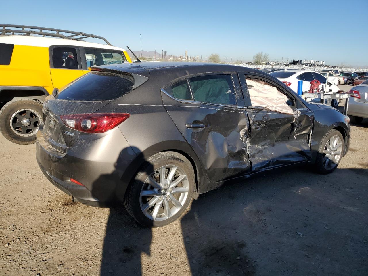 2017 Mazda 3 VIN JM1BN1L76H1122618 Copart auction photo, side damage thumbnail 3