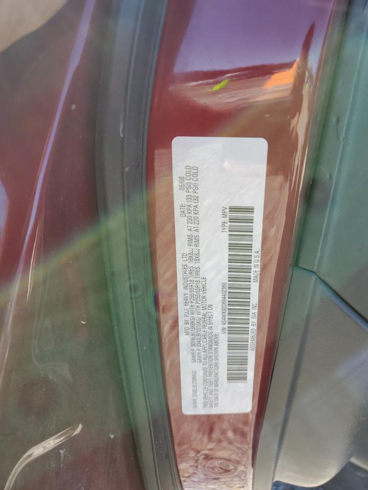 2009 Subaru Tribeca VIN 4S4WX92D694402360 Copart auction photo, mechanical / normal wear damage thumbnail 13