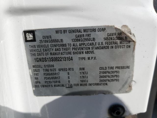 2008 Chevrolet TrailBlazer VIN 1GNDS13S082213164 Copart auction photo, front end / side damage thumbnail 14