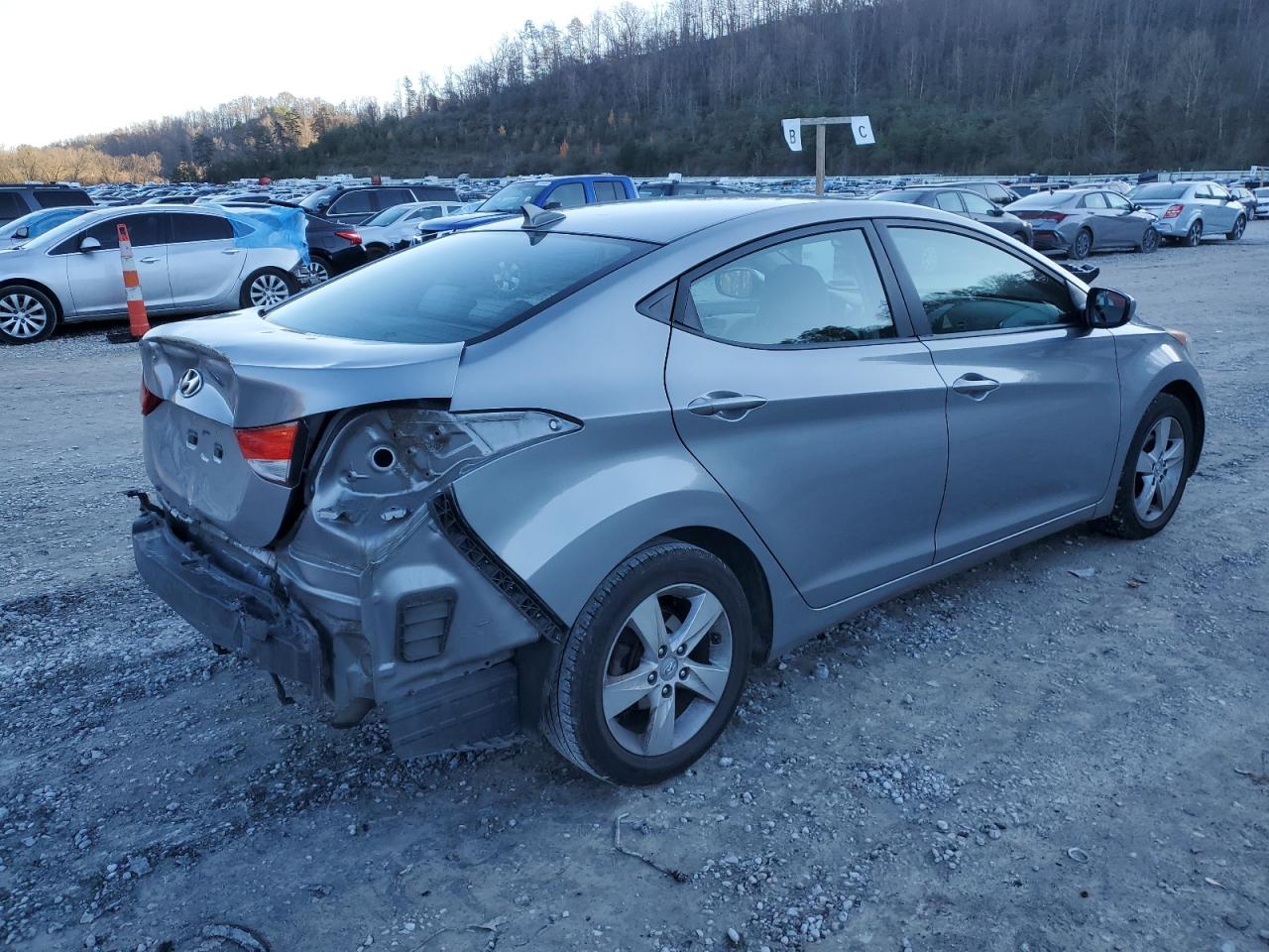 2013 Hyundai Elantra VIN KMHDH4AE8DU533767 Copart auction photo, rear end damage thumbnail 3