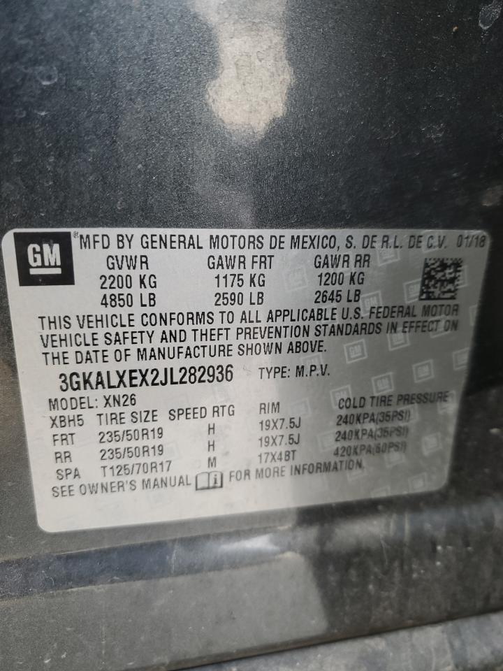 2018 GMC Terrain VIN 3GKALXEX2JL282936 Copart auction photo, rear end damage thumbnail 13