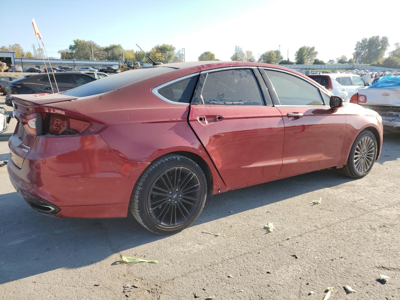 2013 Ford Fusion VIN 3FA6P0K96DR133343 Copart auction photo, vandalism damage thumbnail 3