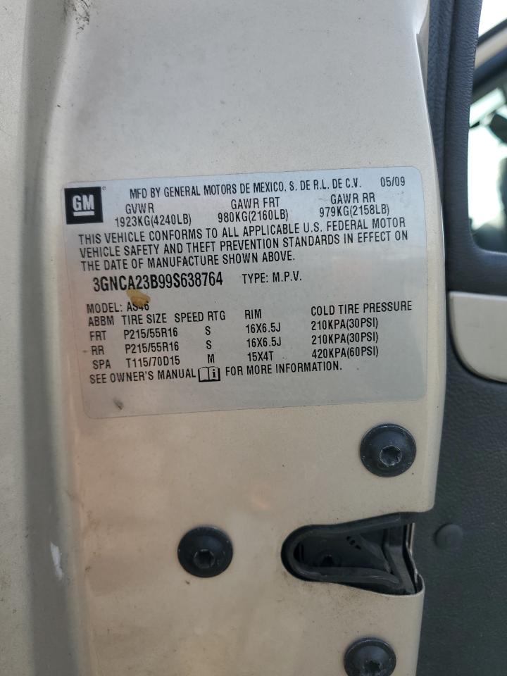 2009 Chevrolet HHR VIN 3GNCA23B99S638764 Copart auction photo, front end / minor dent/scratches damage thumbnail 14