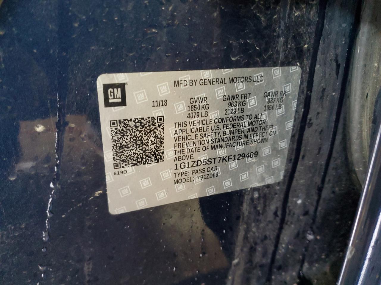 2019 Chevrolet Malibu VIN 1G1ZD5ST7KF129409 Copart auction photo, front end damage thumbnail 12