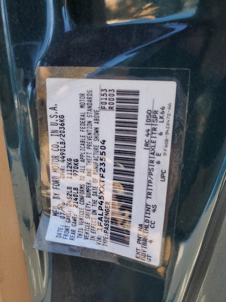 1996 Ford Mustang VIN 1FALP45XXTF235504 Copart auction photo, front end damage thumbnail 12