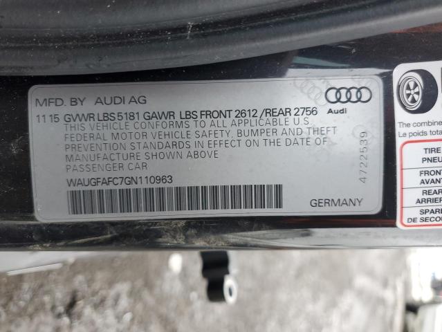 2016 Audi A6 VIN WAUGFAFC7GN110963 Copart auction photo, all over damage thumbnail 13