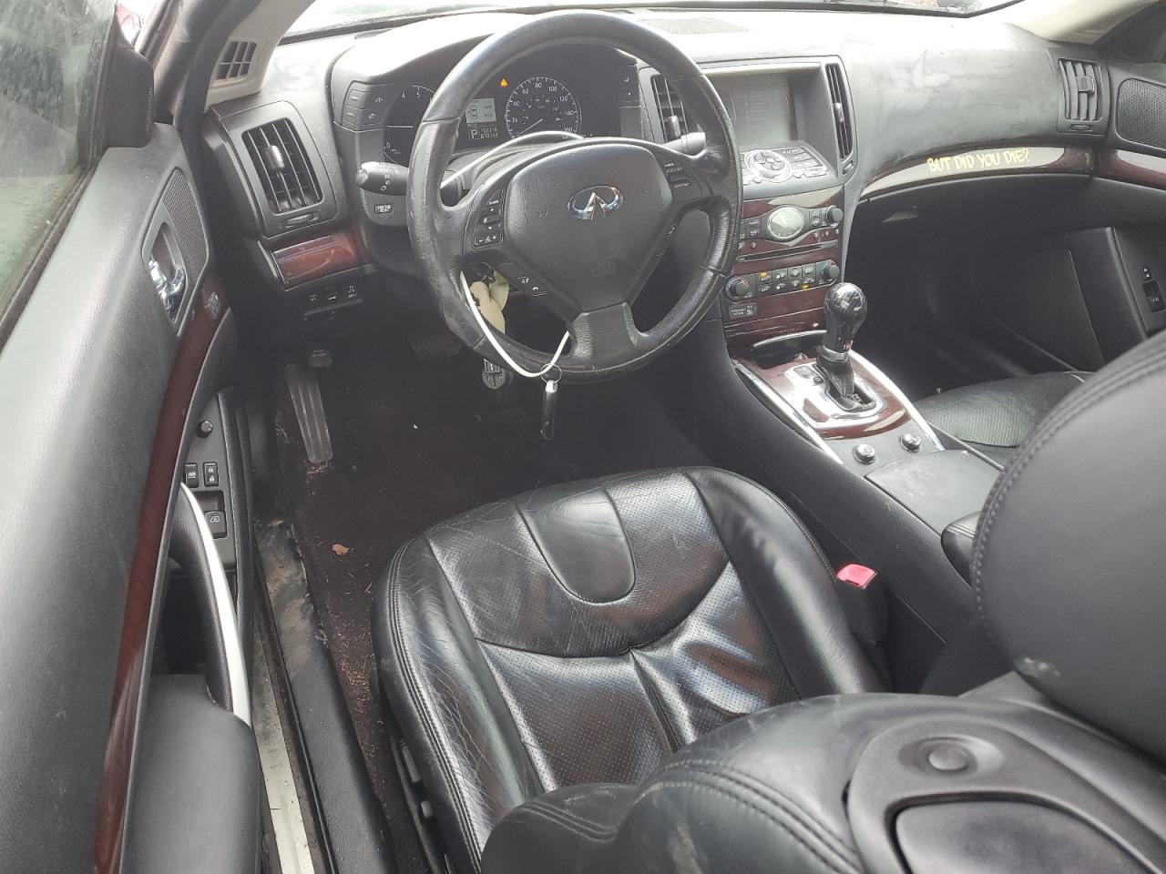 2010 Infiniti G VIN JN1CV6EK7AM104445 Copart auction photo, front end / side damage thumbnail 8