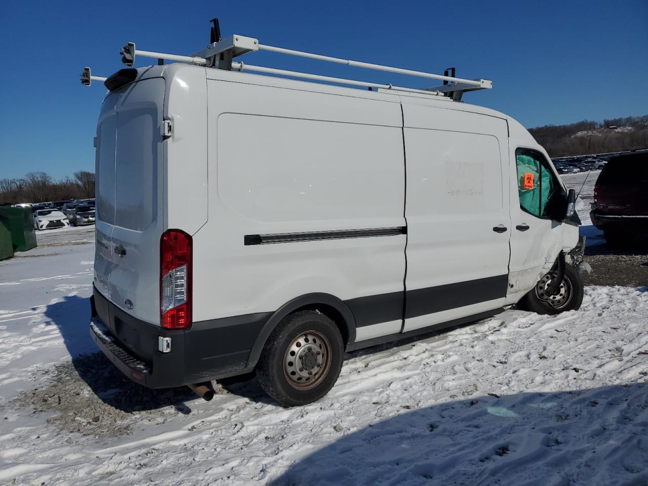 2022 Ford Transit VIN 1FTBR2C88NKA21735 Copart auction photo, front end / all over damage thumbnail 3