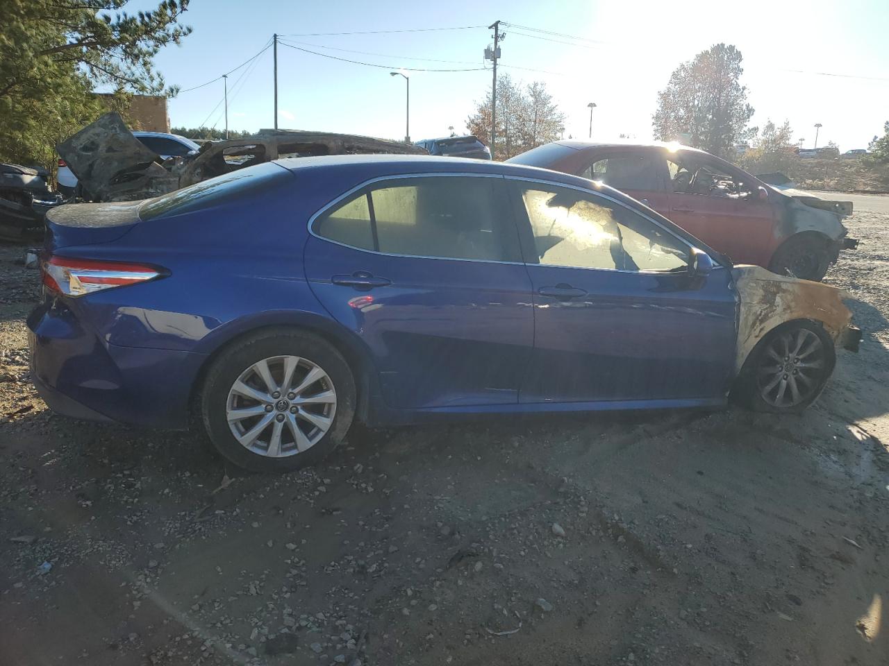 2018 Toyota Camry VIN JTNB11HK5J3017955 Copart auction photo, burn damage thumbnail 3