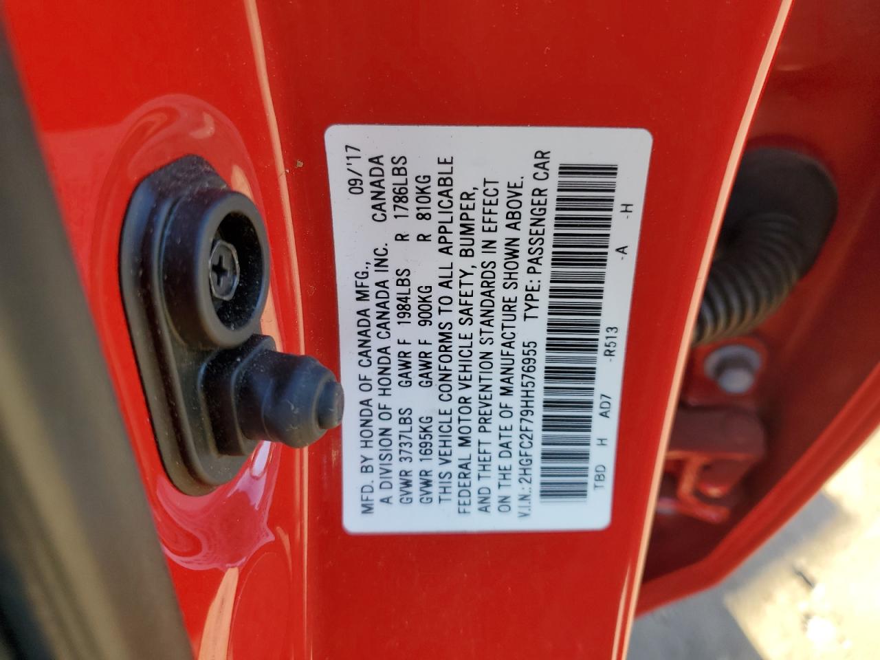 2017 Honda Civic VIN 2HGFC2F79HH576955 Copart auction photo, front end damage thumbnail 12