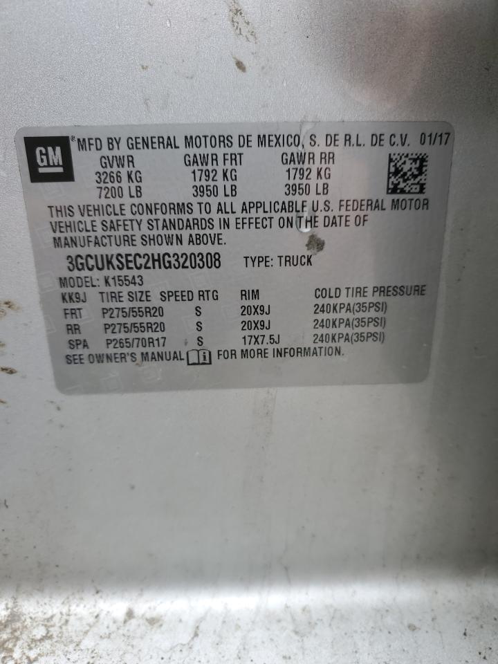 2017 Chevrolet Silverado VIN 3GCUKSEC2HG320308 Copart auction photo, all over damage thumbnail 13