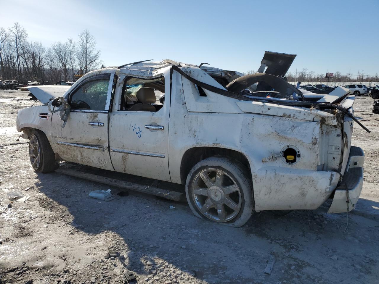 2012 Cadillac Escalade VIN 3GYT4NEF3CG130389 Copart auction photo, rollover / front end damage thumbnail 2