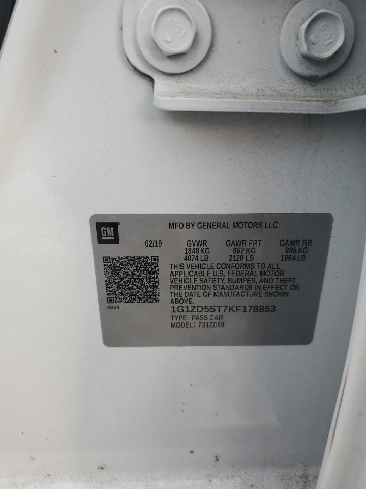 2019 Chevrolet Malibu VIN 1G1ZD5ST7KF178853 Copart auction photo, rear end damage thumbnail 12