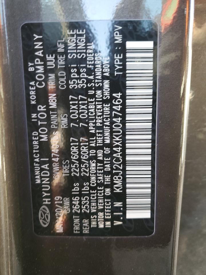 2019 Hyundai Tucson VIN KM8J2CA4XKU047464 Copart auction photo, vandalism damage thumbnail 13