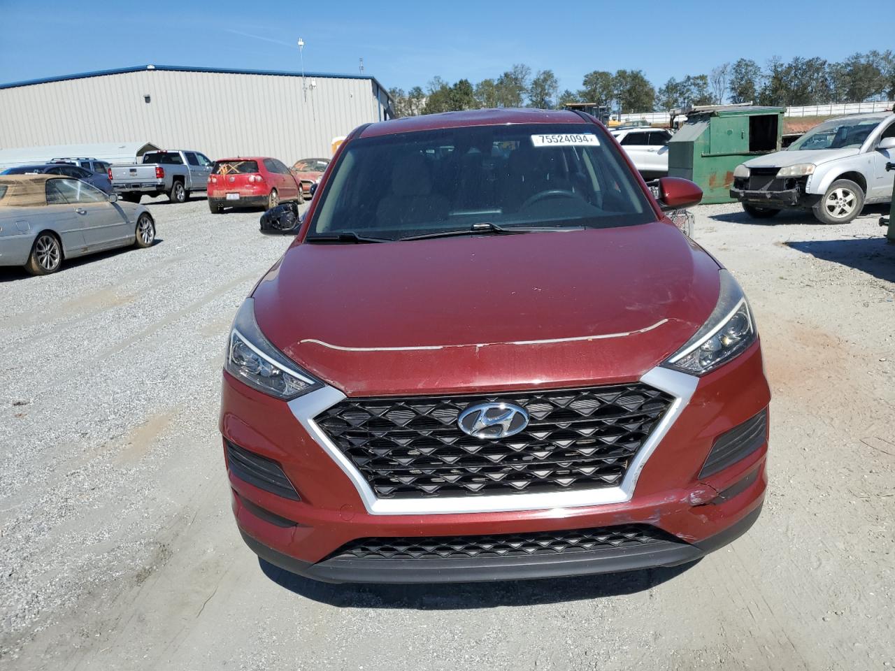 2019 Hyundai Tucson VIN KM8J23A42KU843514 Copart auction photo, top/roof damage thumbnail 5