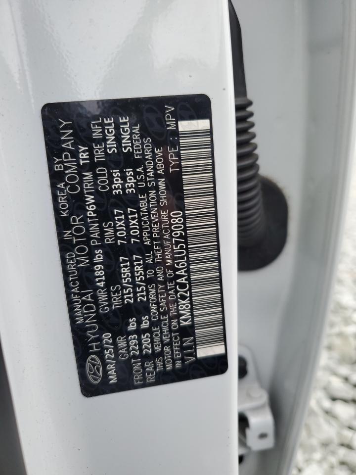 2020 Hyundai Kona VIN KM8K2CAA6LU579080 Copart auction photo, side damage thumbnail 12