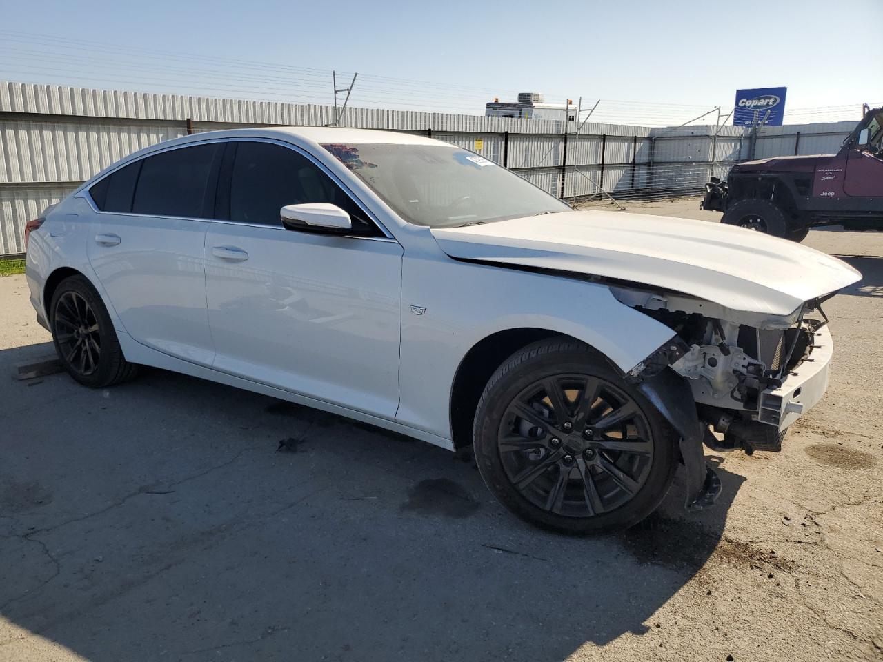 2022 Cadillac CT5 VIN 1G6DM5RK6N0136036 Copart auction photo, front end / side damage thumbnail 4