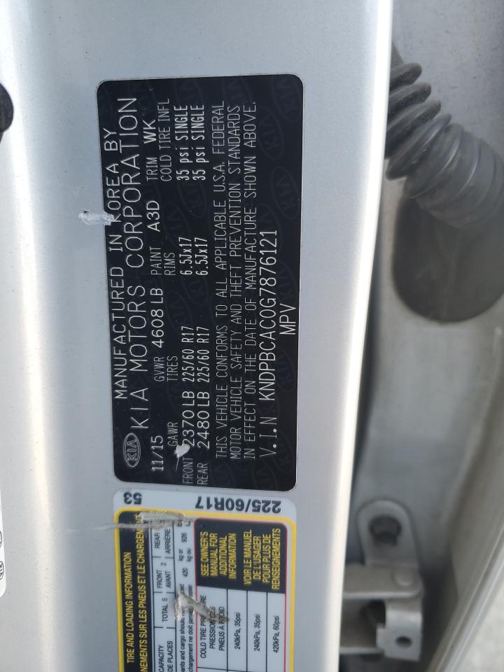 2016 KIA Sportage VIN KNDPBCAC0G7876121 Copart auction photo, front end / undercarriage damage thumbnail 12