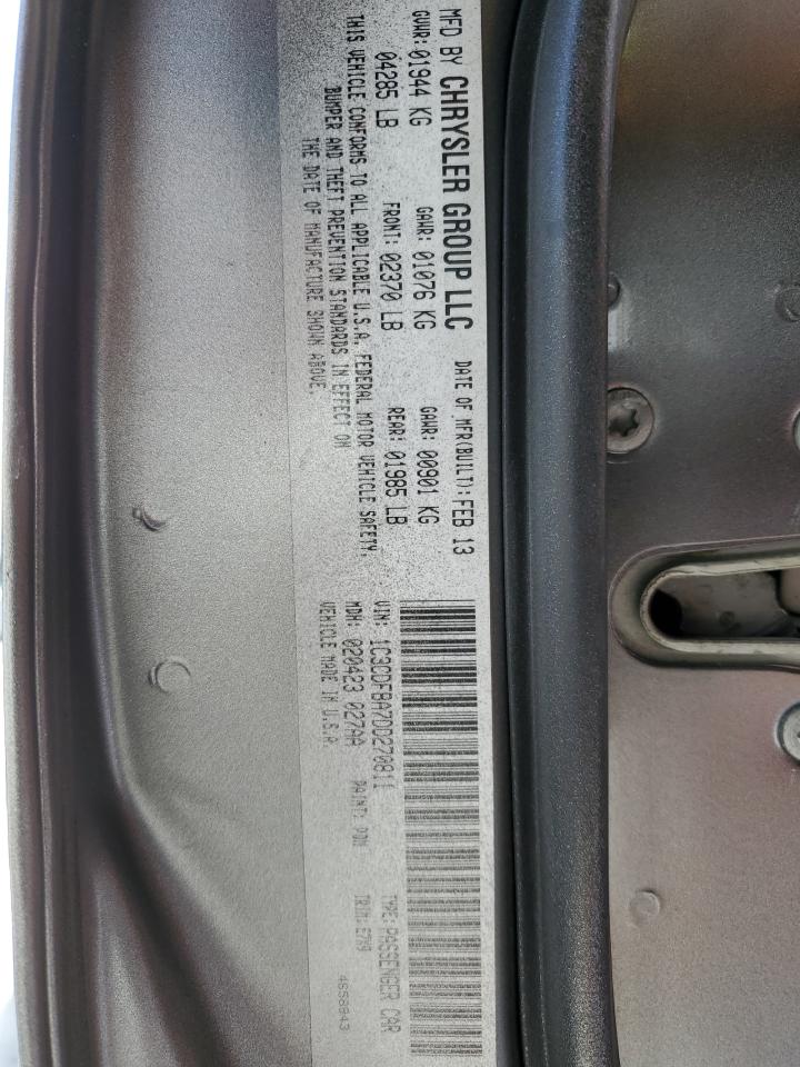 2013 Dodge Dart VIN 1C3CDFBA7DD270811 Copart auction photo, rear end damage thumbnail 12