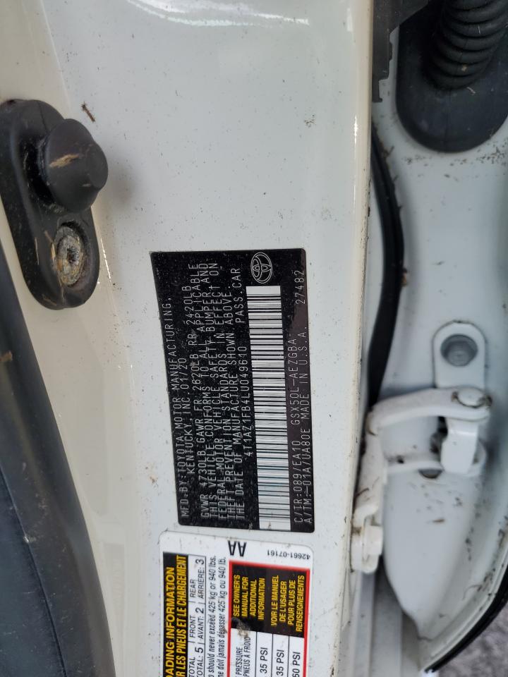 2020 Toyota Avalon VIN 4T1AZ1FB4LU049610 Copart auction photo, water/flood damage thumbnail 13