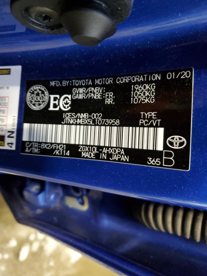 2020 Toyota C-HR VIN JTNKHMBX5L1073958 Copart auction photo, side / rear end damage thumbnail 14