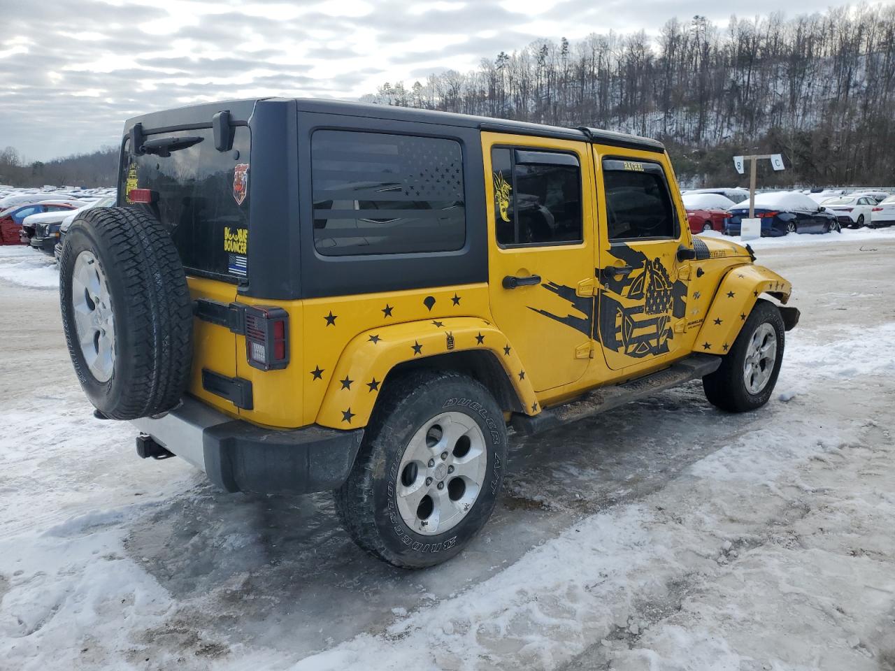 2015 Jeep Wrangler VIN 1C4BJWEG4FL581105 Copart auction photo, front end damage thumbnail 3