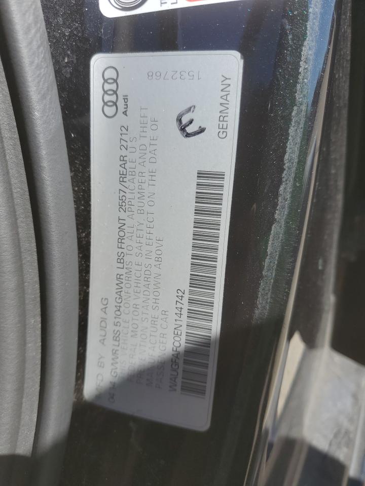 2014 Audi A6 VIN WAUGFAFC0EN144742 Copart auction photo, front end damage thumbnail 12