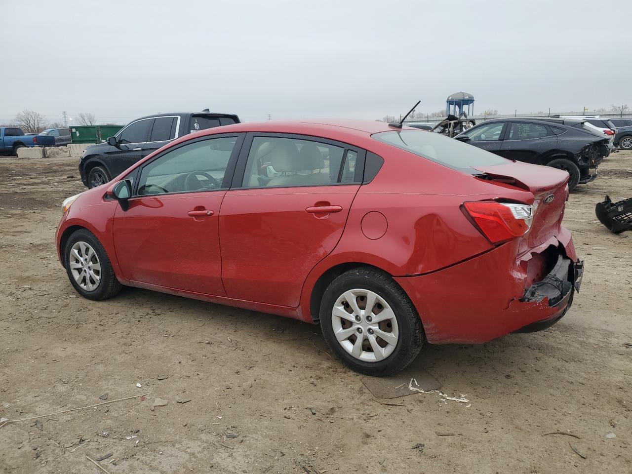 2013 KIA Rio VIN KNADM4A3XD6229713 Copart auction photo, rear end damage thumbnail 2