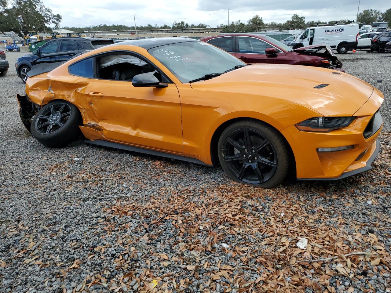 2019 Ford Mustang VIN 1FA6P8TH7K5141245 Copart auction photo, rear end / side damage thumbnail 4