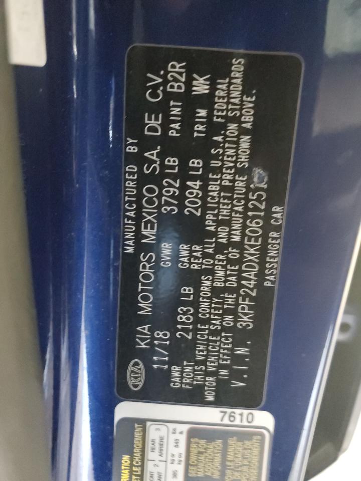 2019 KIA Forte VIN 3KPF24ADXKE061251 Copart auction photo, front end damage thumbnail 13