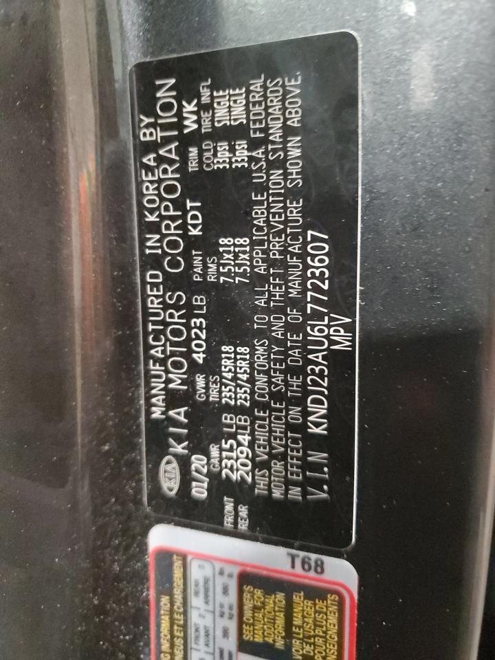 2020 KIA Soul VIN KNDJ23AU6L7723607 Copart auction photo, front end / side damage thumbnail 13