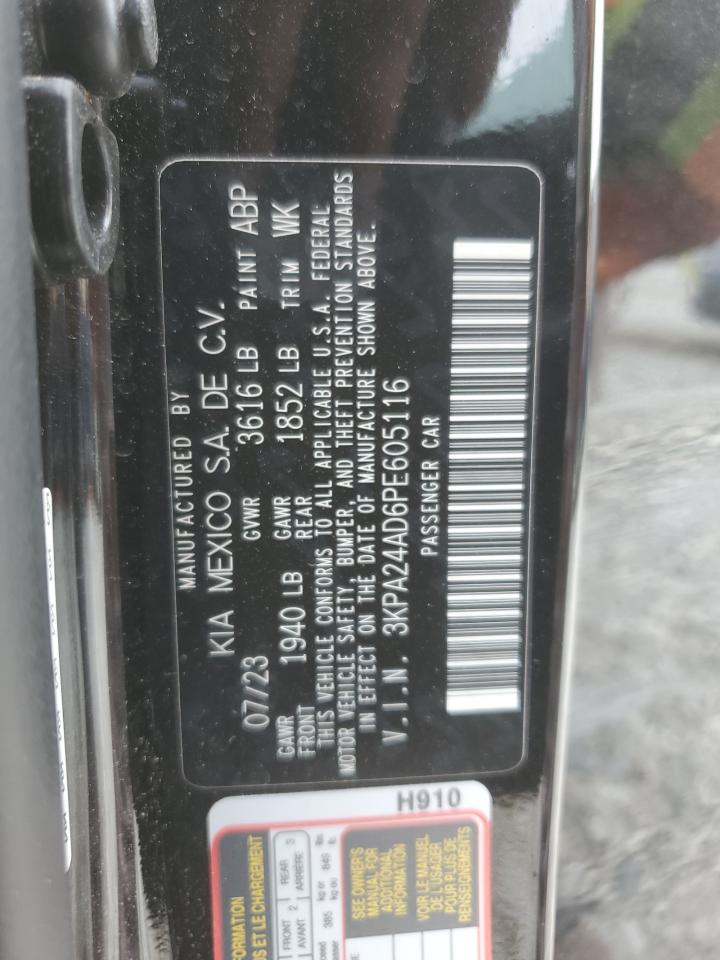 2023 KIA Rio VIN 3KPA24AD6PE605116 Copart auction photo, all over damage thumbnail 14