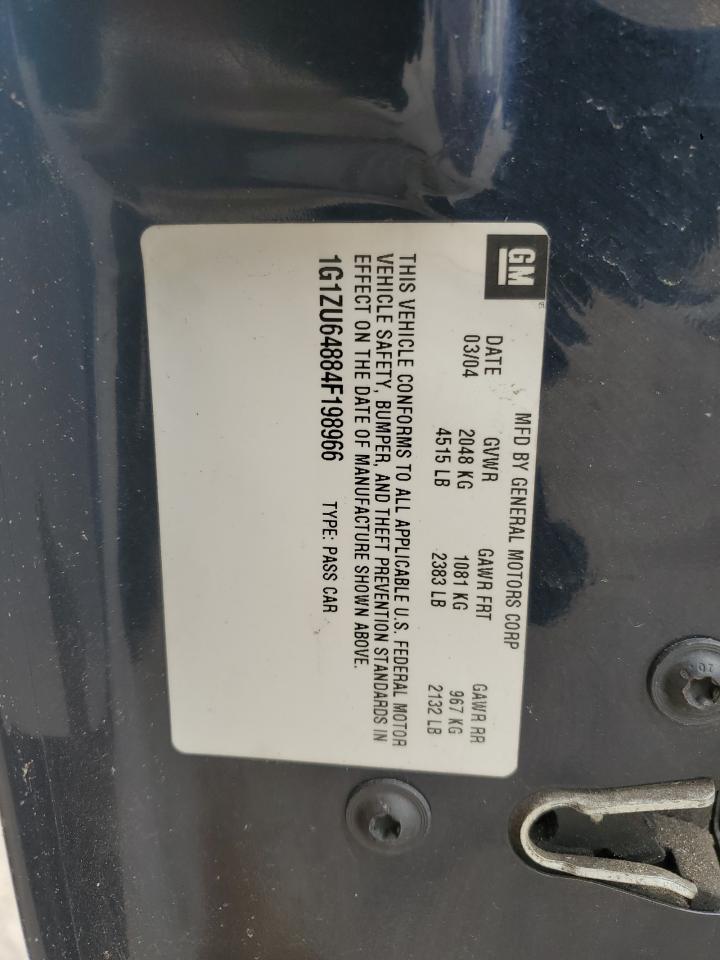 2004 Chevrolet Malibu VIN 1G1ZU64884F198966 Copart auction photo, all over damage thumbnail 13