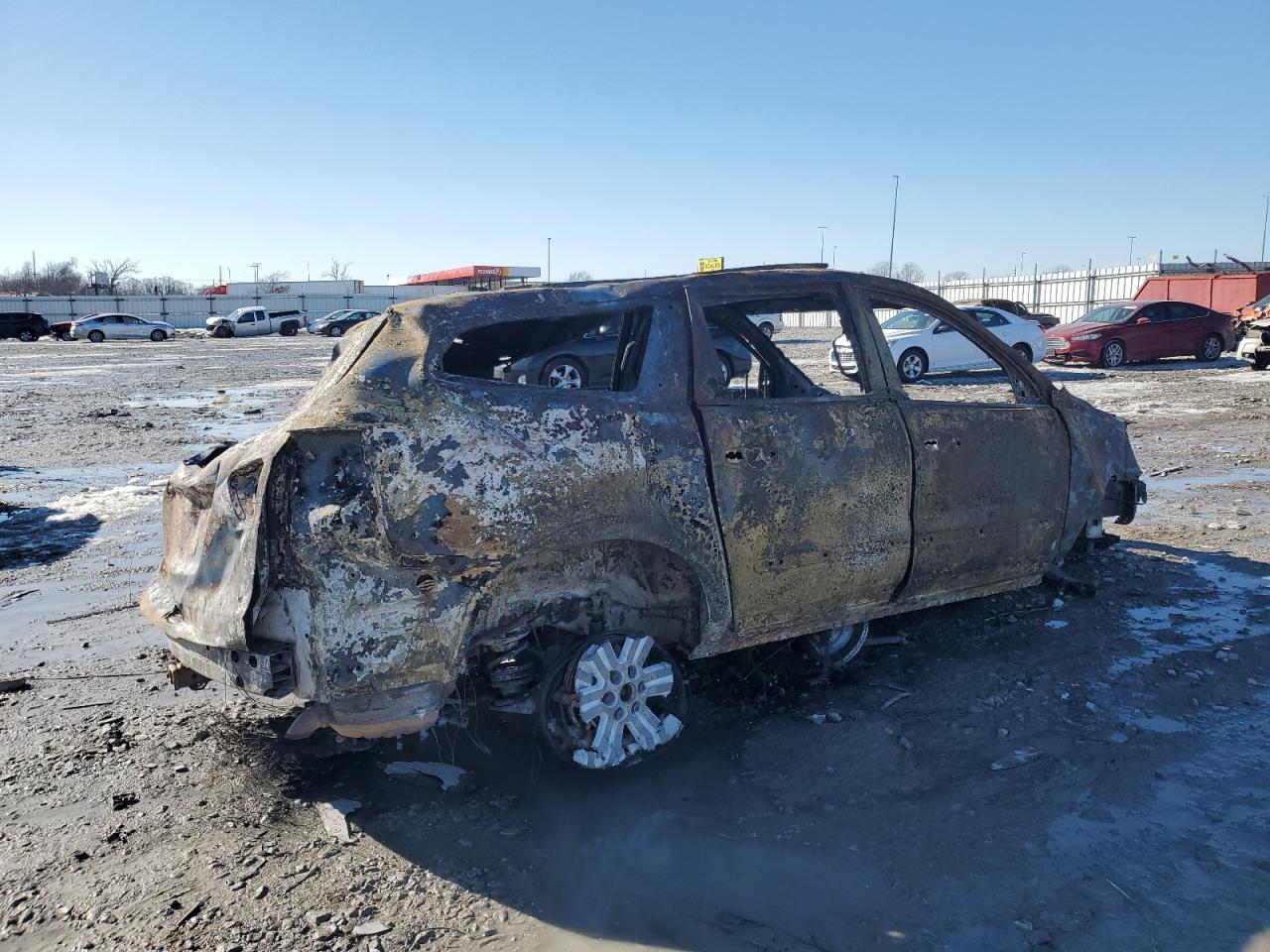 2013 Chevrolet Traverse VIN 1GNKVJKD8DJ144404 Copart auction photo, burn damage thumbnail 3