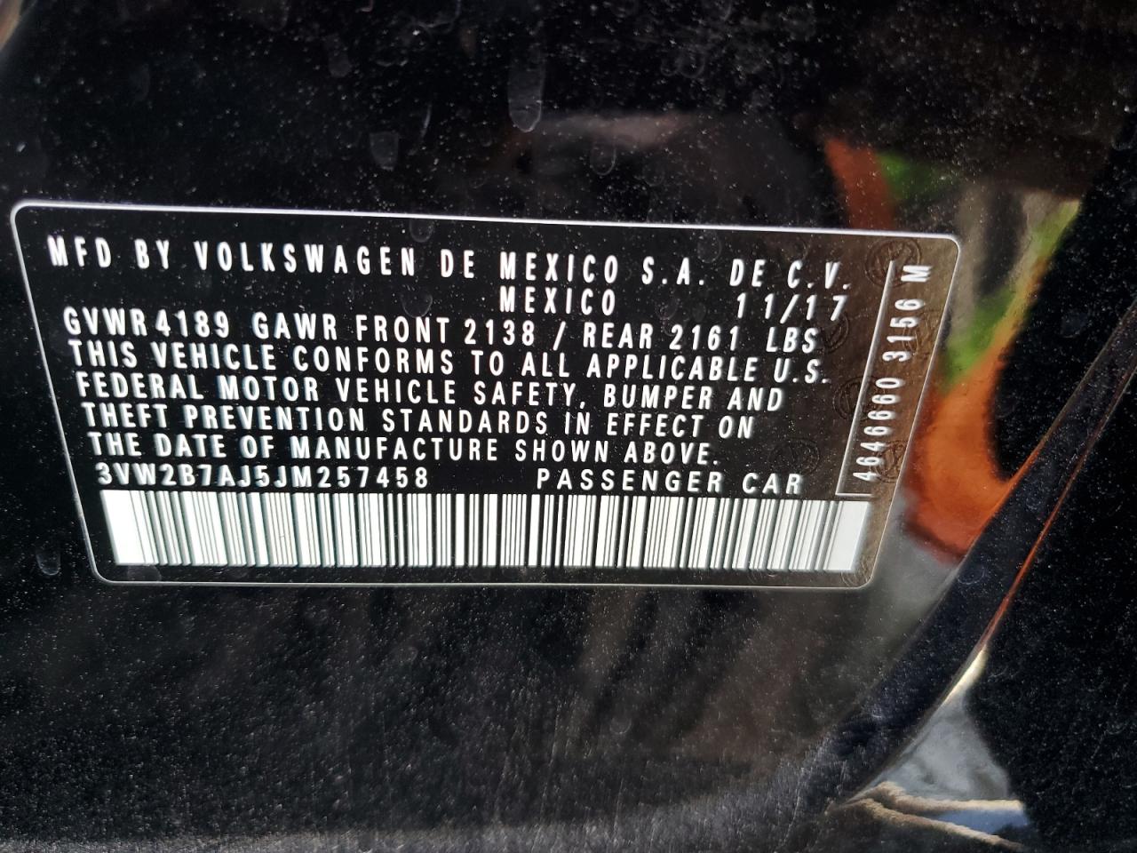 2018 Volkswagen Jetta VIN 3VW2B7AJ5JM257458 Copart auction photo, front end damage thumbnail 14