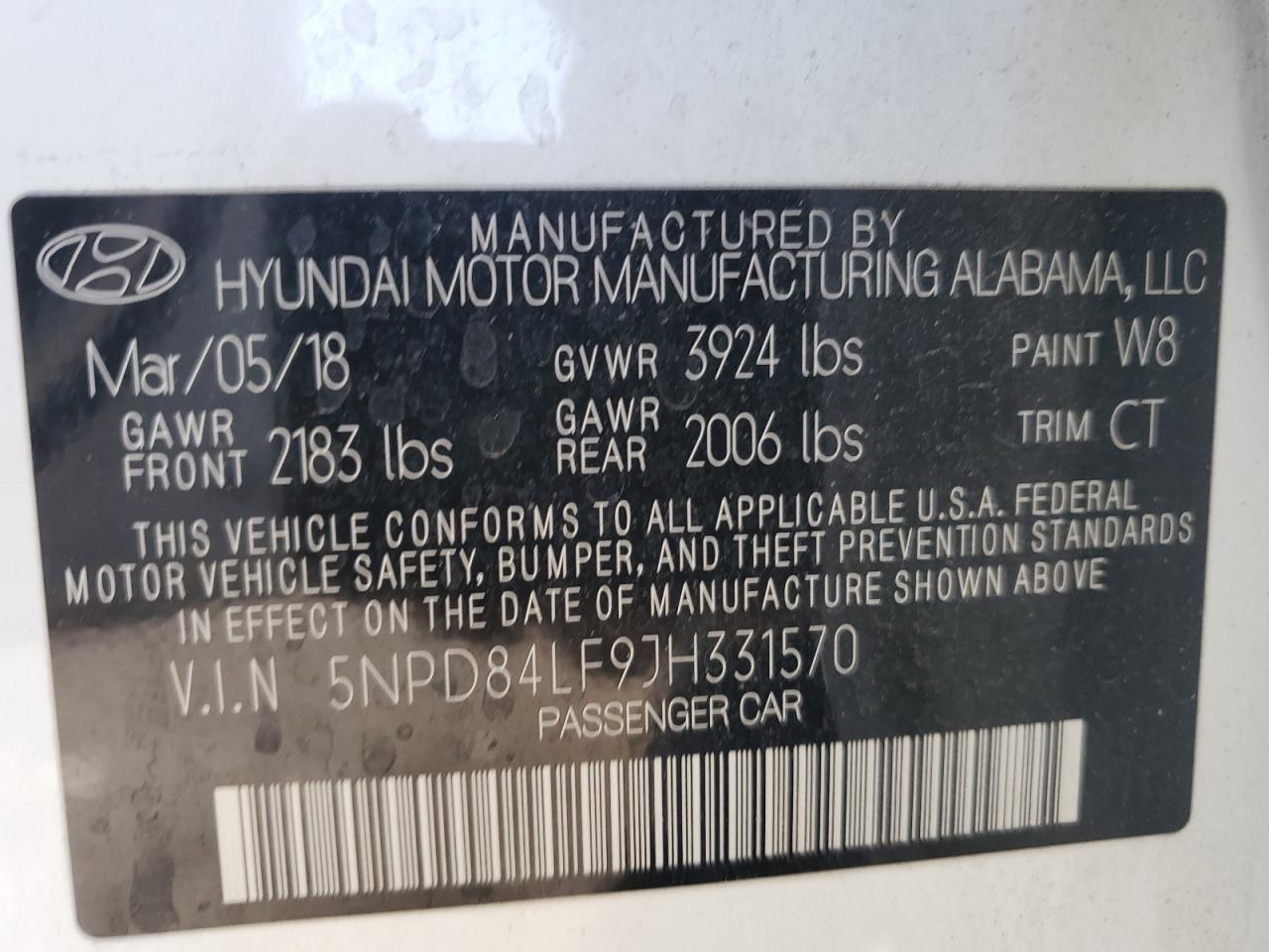 2018 Hyundai Elantra VIN 5NPD84LF9JH331570 Copart auction photo, front end damage thumbnail 13