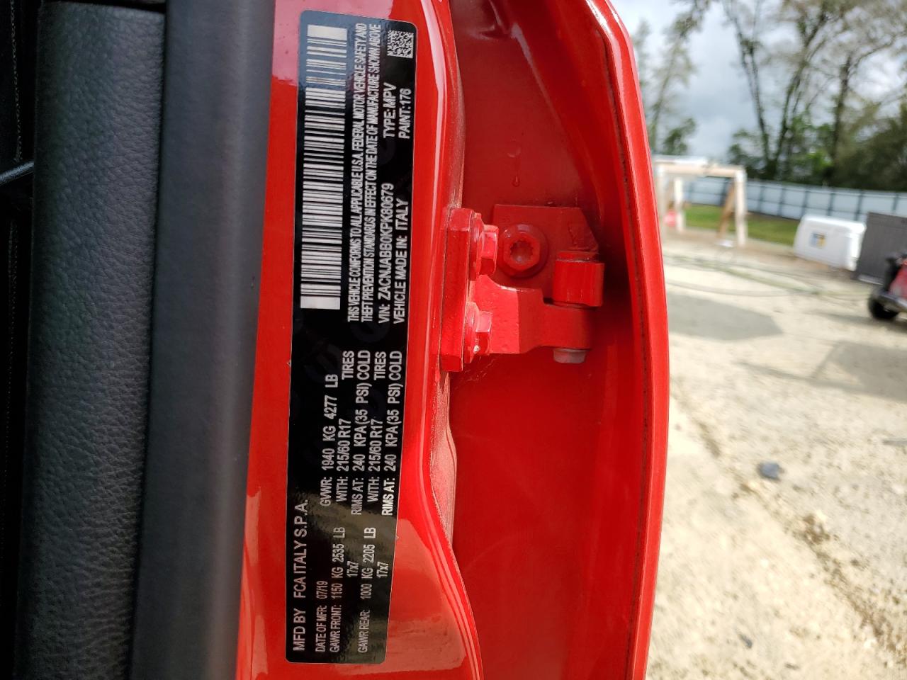 2019 Jeep Renegade VIN ZACNJABB0KPK80679 Copart auction photo, rear end / side damage thumbnail 13