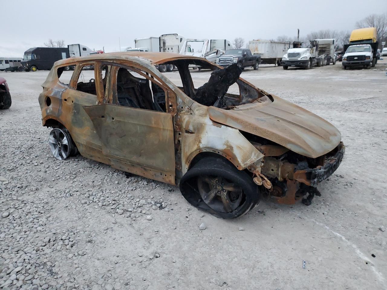 2016 Ford Escape VIN 1FMCU9G98GUB97492 Copart auction photo, burn damage thumbnail 4