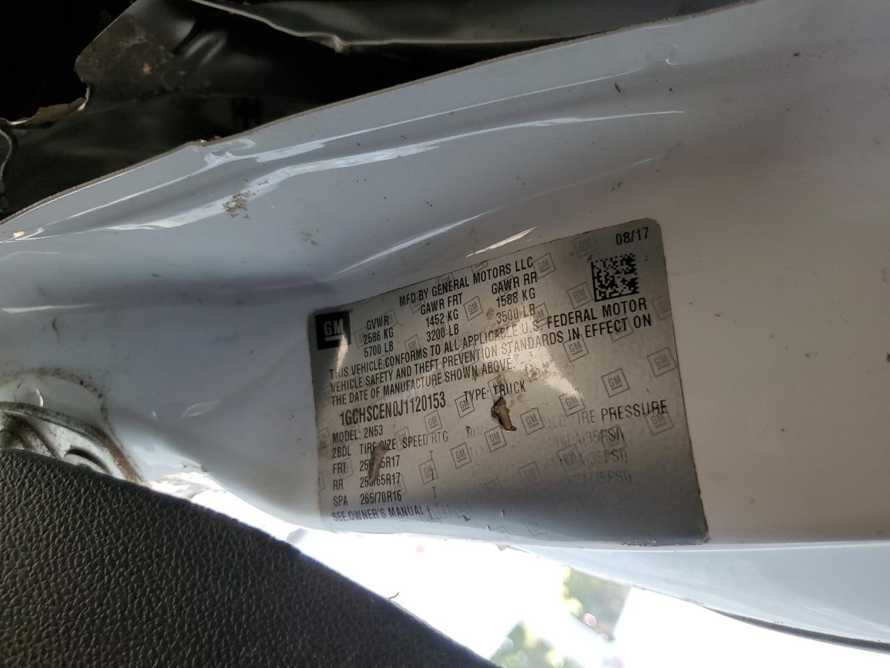 2018 Chevrolet Colorado VIN 1GCHSCEN0J1120153 Copart auction photo, all over damage thumbnail 12
