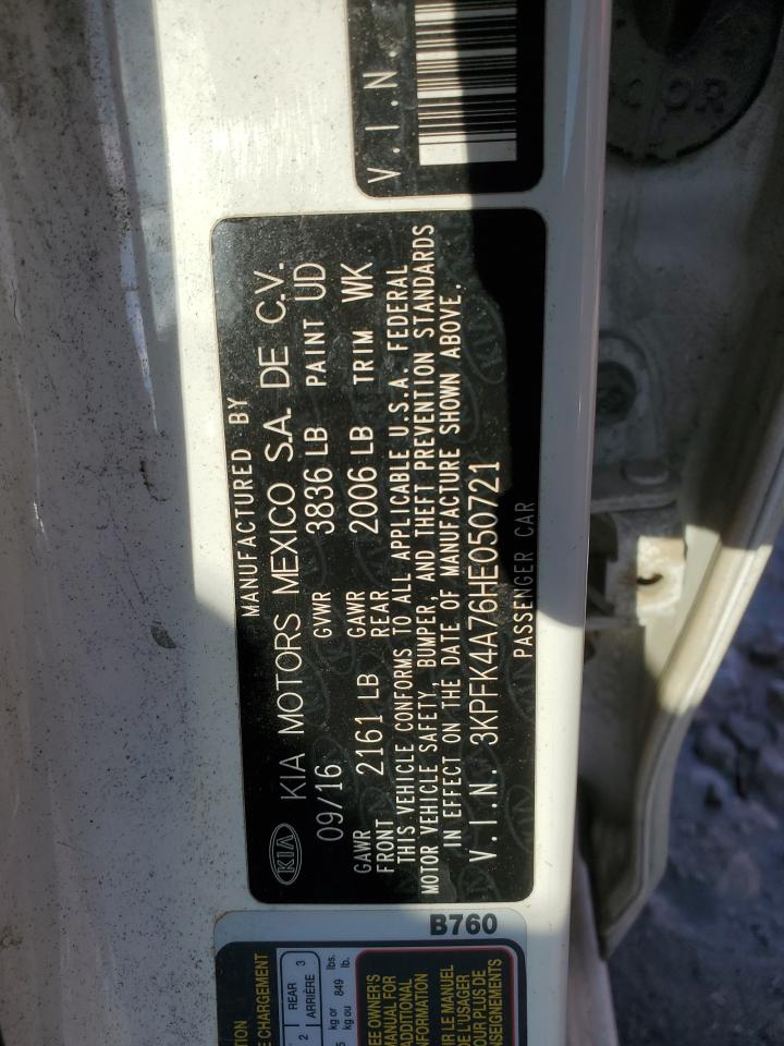 2017 KIA Forte VIN 3KPFK4A76HE050721 Copart auction photo, side damage thumbnail 12