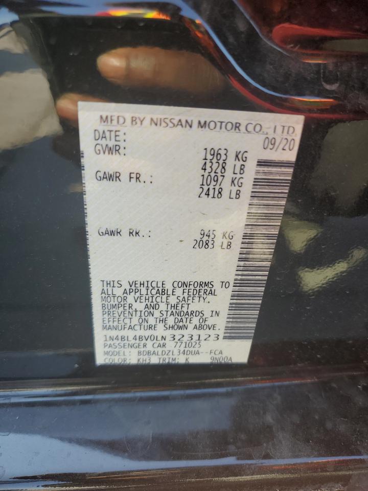 2020 Nissan Altima VIN 1N4BL4BV0LN323123 Copart auction photo, all over damage thumbnail 13