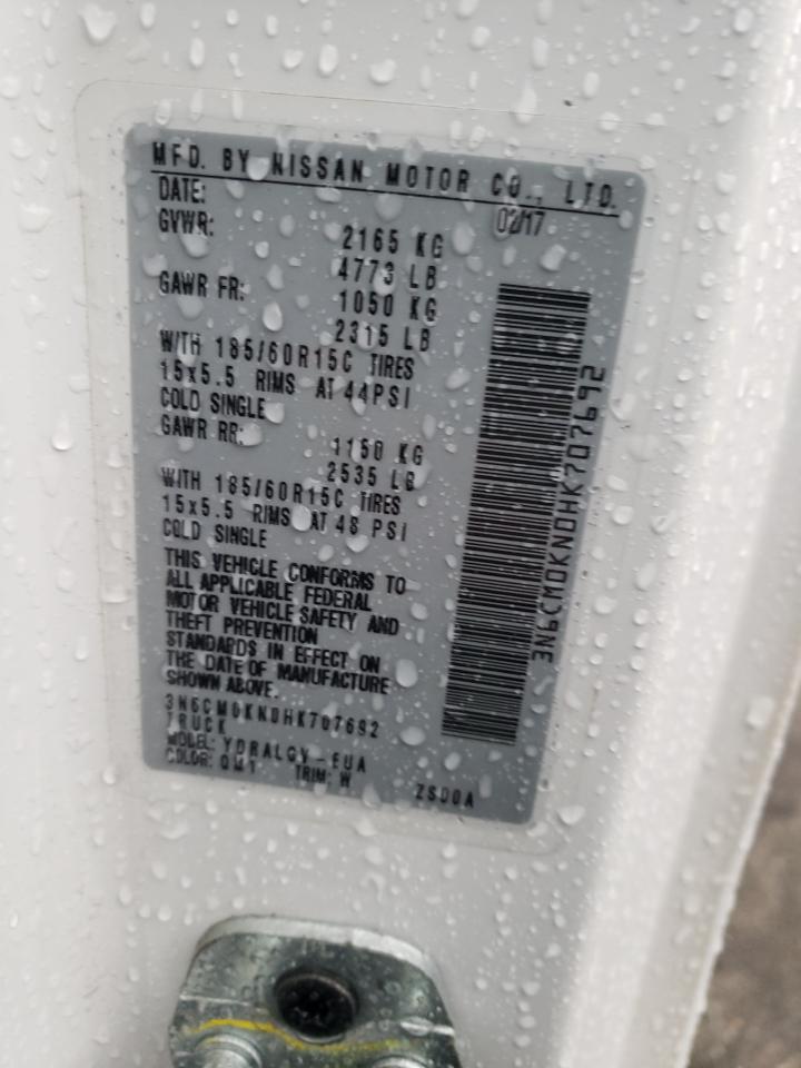 2017 Nissan NV VIN 3N6CM0KN0HK707692 Copart auction photo, vandalism / front end damage thumbnail 13