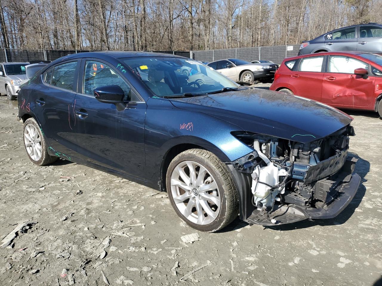 2014 Mazda 3 VIN JM1BM1W30E1171126 Copart auction photo, rear end / front end damage thumbnail 4